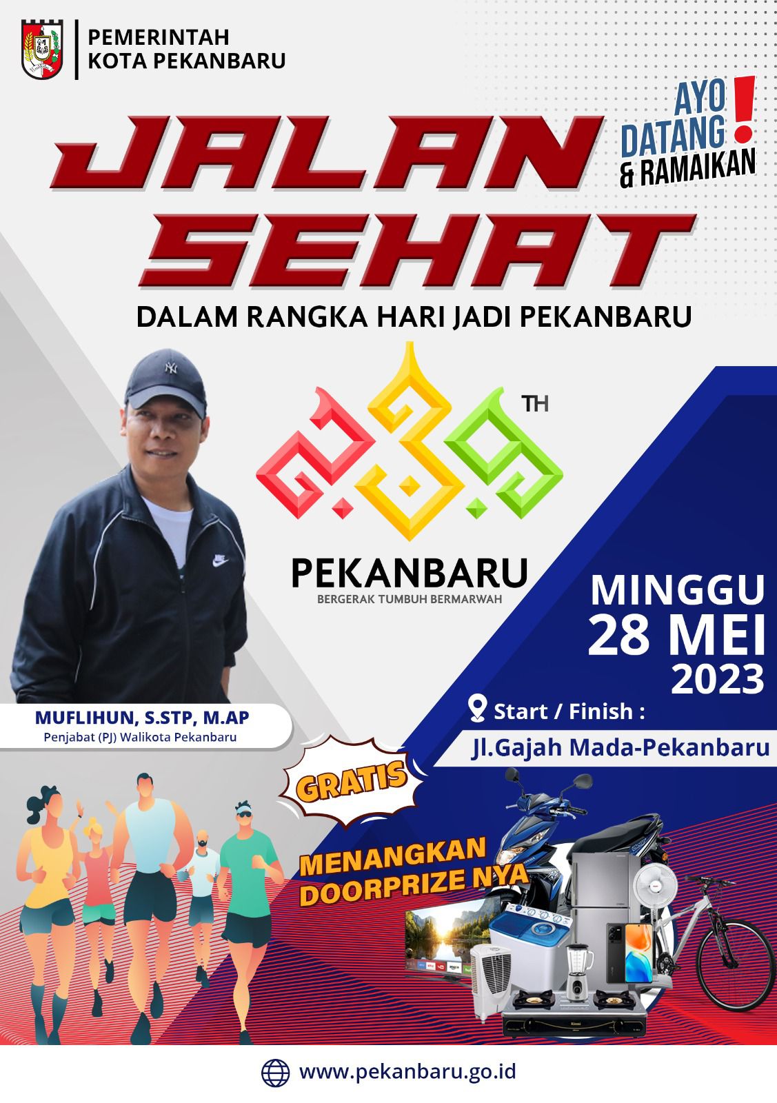 Bertabur Hadiah, Pemko Pekanbaru Sebar 10 Ribu Kupon Jalan Sehat Hari Jadi ke 239