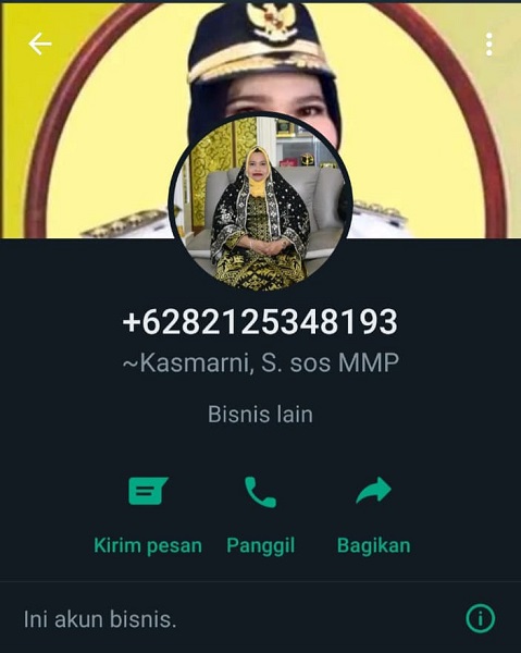 Penipuan Catut Nama Bupati Bengkalis Kasmarni, Hendrik Dwi Yatmoko: Hati-hati! Jangan Langsung Percaya