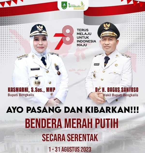 Bupati Kasmarni Himbau Warga Pasang Bendera Merah Putih Sebulan Penuh