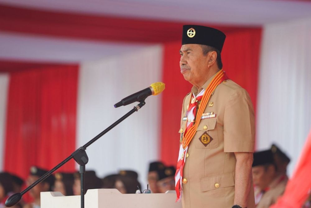 Pimpin Upacara Hari Pramuka ke 62, Gubri Berharap Anak Pramuka Jadi Tokoh Bangsa