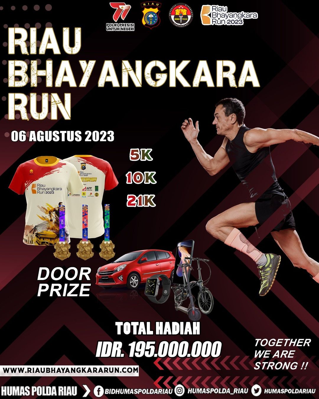 2.000 Atlit Ikut Lomba Lari Bhayangkara Run Yang Digelar Polda Riau