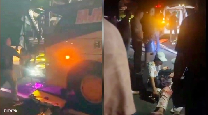 Bus Fajar Riau Wisata Tabrak Truk Besar di Tol Pekanbaru-Dumai, Penumpang Luka-Luka