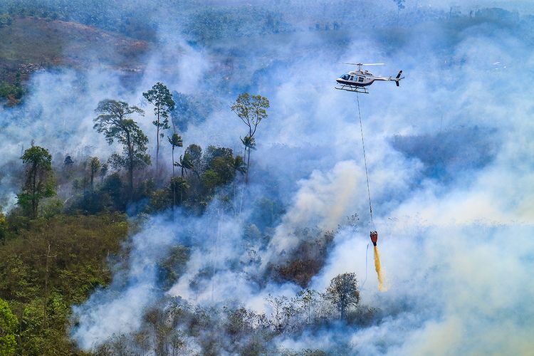 Riau Aman dari Karhutla,  2 Heli Water Bombing Dialihkan ke Sumsel atau Jatim