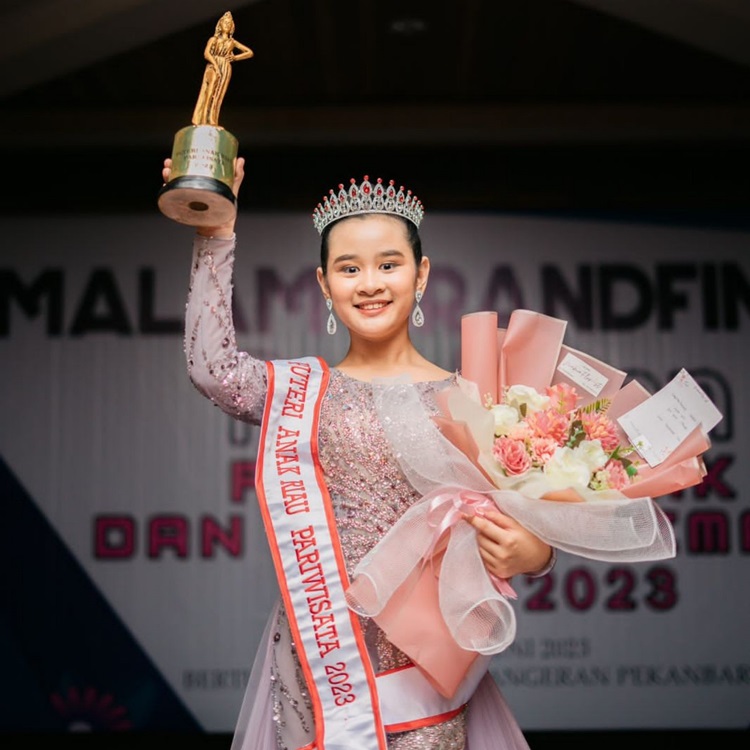 Adinda Shanaz, Murid SD Dharma Yudha Pekanbaru Lolos Finalis Putri Anak Indonesia 2023