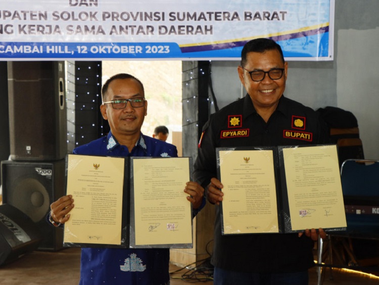 Kampar Teken MoU dengan Solok, H. Firdaus: Sinergi Pemenuhan Bahan Pokok