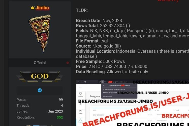 Website KPU Diretas, Ratusan Juta DPT Pemilu Bocor, Satgas Cyber Sandi Negara Turun Tangan