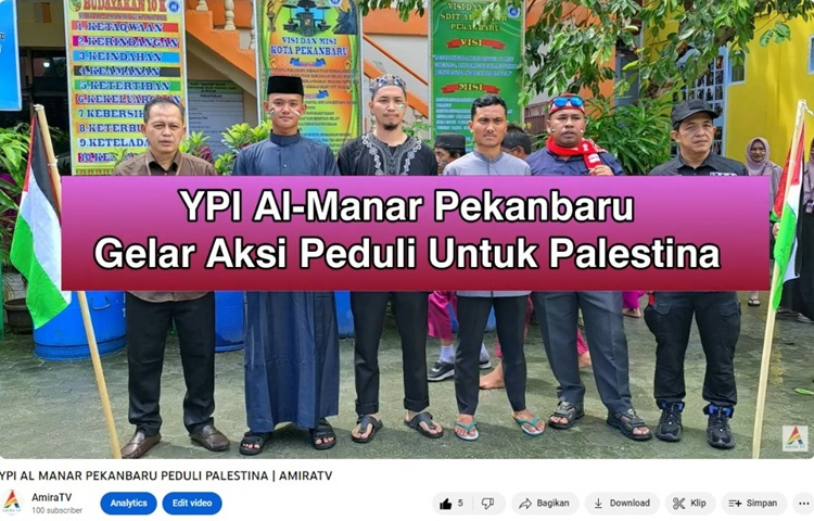 Aksi Peduli YPI Al-Manar Pekanbaru untuk Palestina
