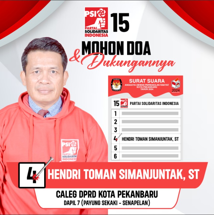 Caleg DPRD Kota Pekanbaru Hendri Toman Simanjuntak, ST