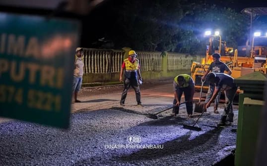 PUPR Pekanbaru Mulai Overlay Jalan Dahlia