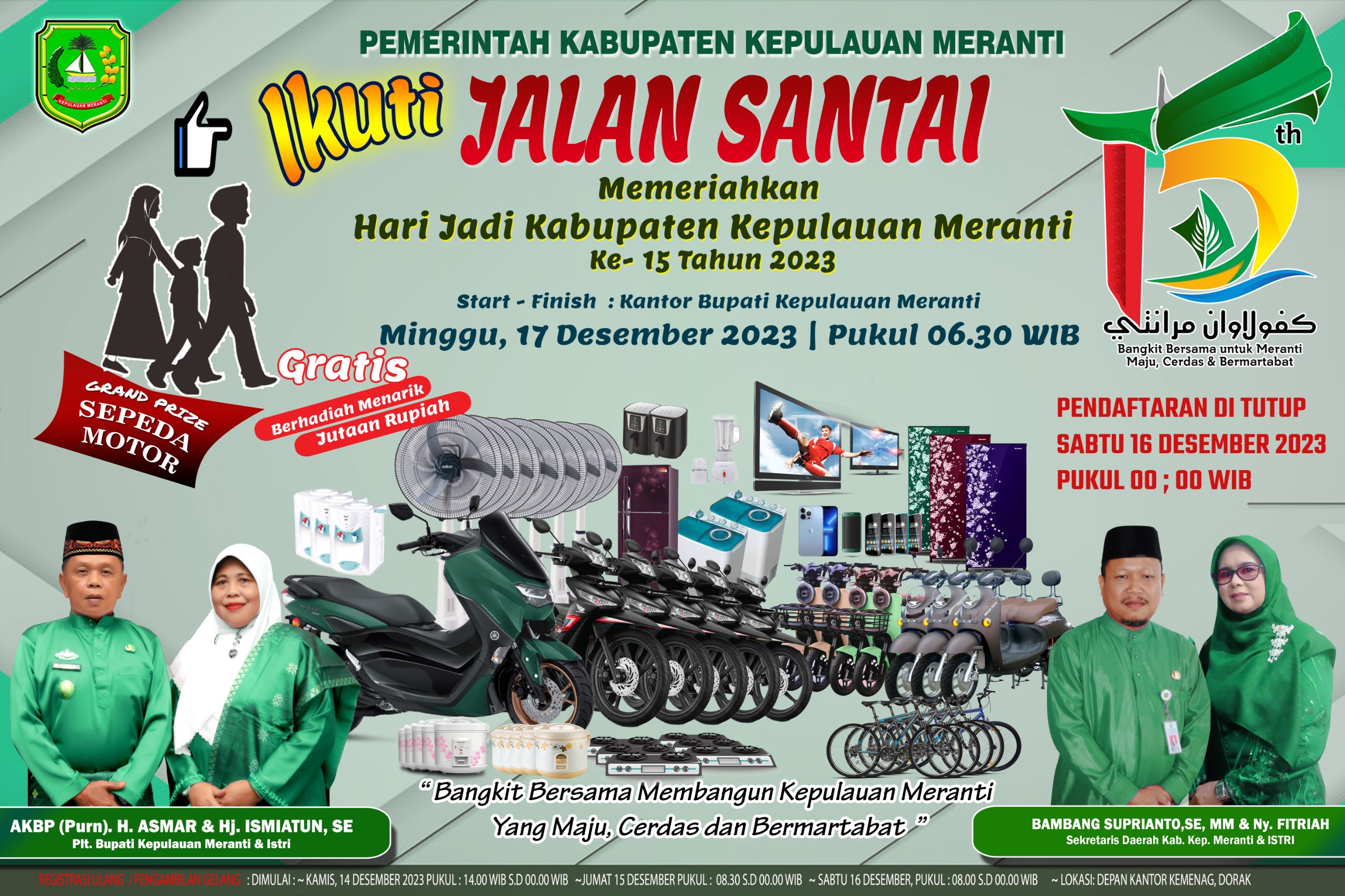 Sempena Hari Jadi ke-15, Pemkab Kepulauan Meranti Gelar Jalan Sehat Berhadiah