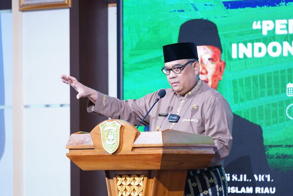 Dihadapan Mahasiswa, Gubernur Riau Tegaskan Kunci Sukses Pemilu Tergantung Integitas Penyelenggara