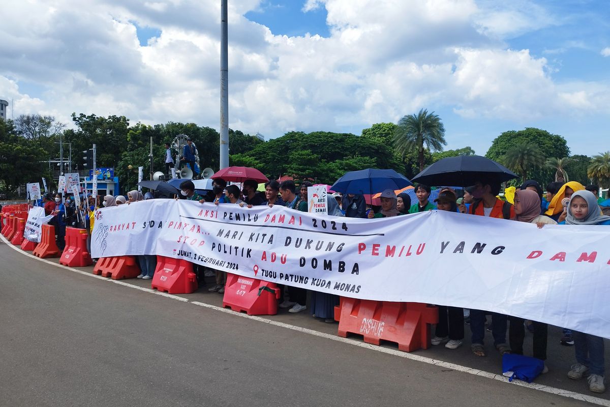 Ada Aksi Demo Mahasiswa Melawan Pemilu Curang di Jalan Merdeka Barat dan Monas Jakarta
