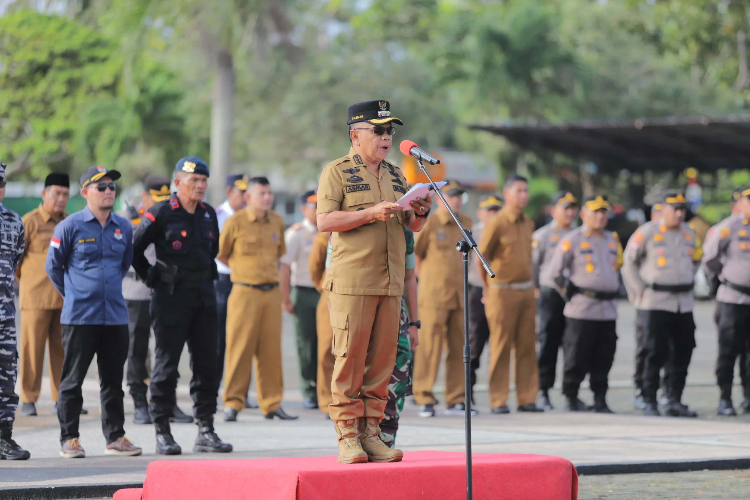 Plt Bupati Meranti H. Asmar Pimpin Apel Sinergitas Pengamanan Pemungutan Suara Pemilu 2024