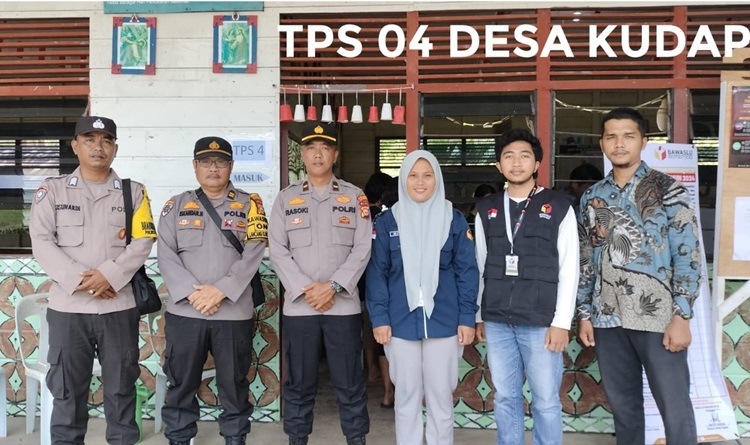 Pastikan Keamanan TPS, Pamatwil Polres Meranti ke Kecamatan Tasik Putri Puyu