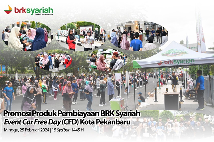 Promosikan Produk Bank, BRK Syariah Gelar Senam Massal di Car Free Day Kota Pekanbaru