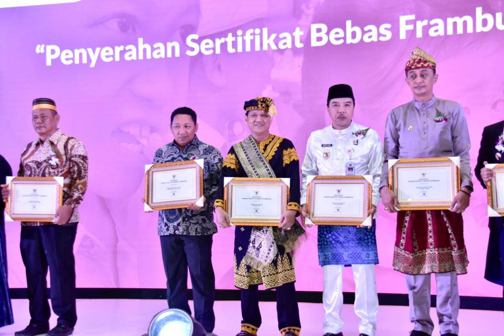 Dinilai Bebas dari Penyakit Frambusia, Pemkab Kampar Terima Penghargaan dari Menkes