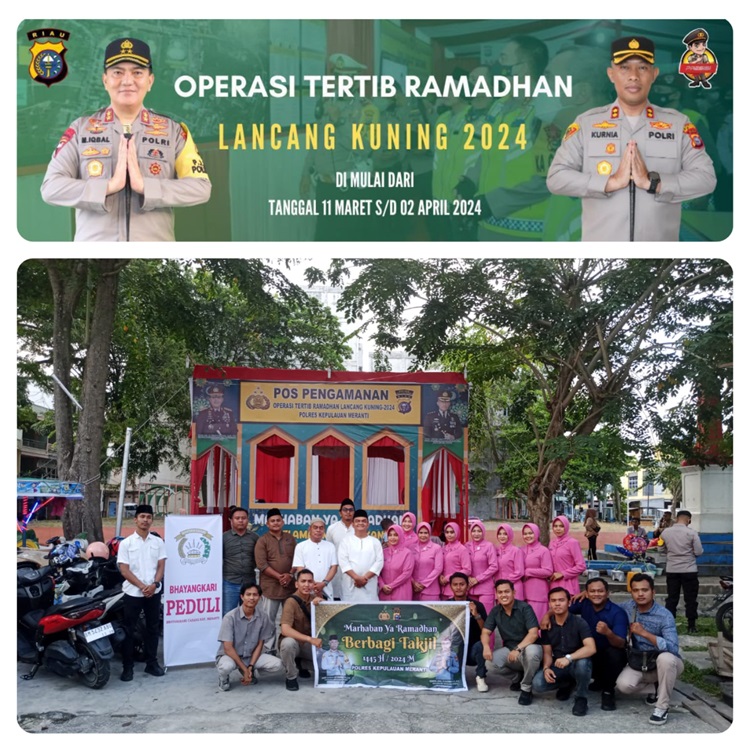 Sat Intelkam Polres Kepulauan Meranti Bersama Bhayangkari Berbagi Takjil untuk Pengguna Jalan 