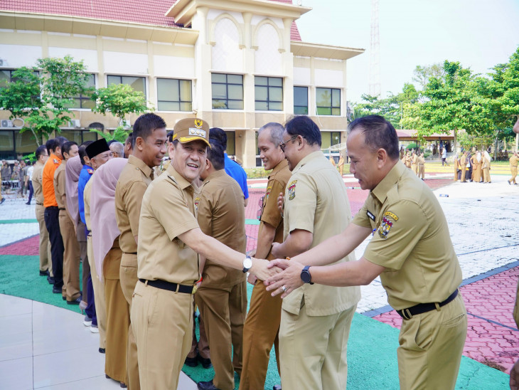 Apel Usai Libur Lebaran, Pj Bupati Kampar Hambali Bangga Tingkat Kehadiran ASN Tinggi