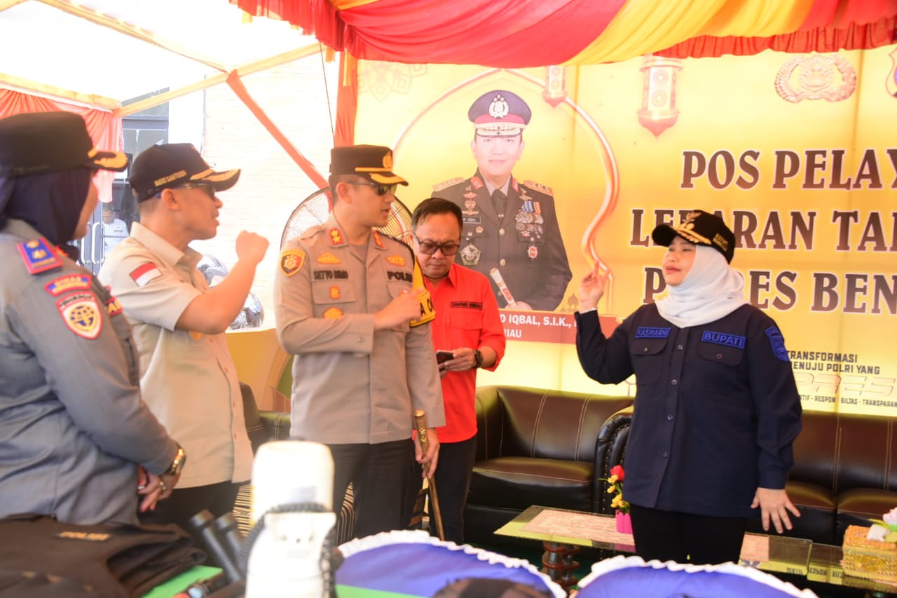 Tinjau Posko Mudik Lebaran, Bupati Bengkalis Kasmarni Apresiasi Petugas dan Berdoa Diberi Kesehatan
