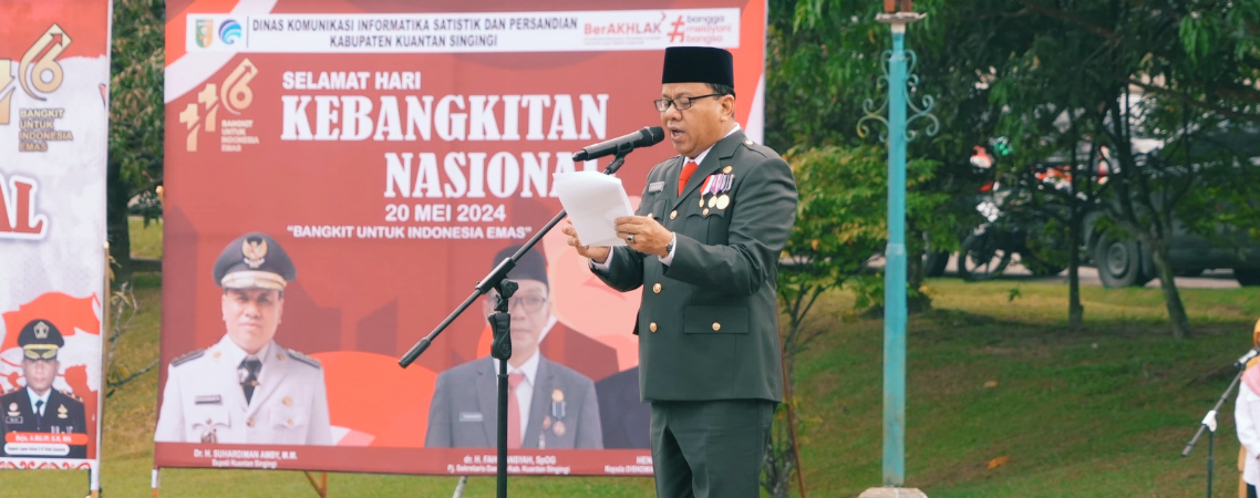 Pimpin Upacara Harkitnas, Bupati Kuansing Minta Generasi Muda Tidak Lengah