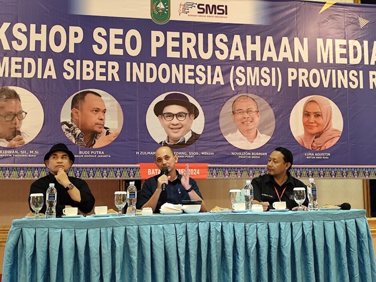 Kadiskominfotik Riau Resmi Buka Workshop SEO Media Perusahaan Pers SMSI