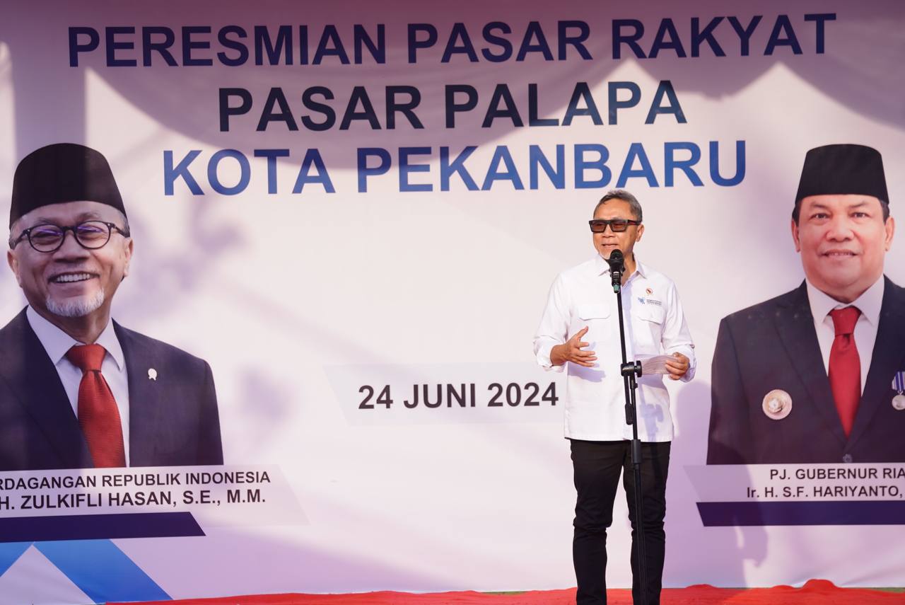 Menteri Perdagangan Resmikan Pasar Palapa Pekanbaru, Zulkifli Hasan: Kita Ingin Ekonomi Pancasila