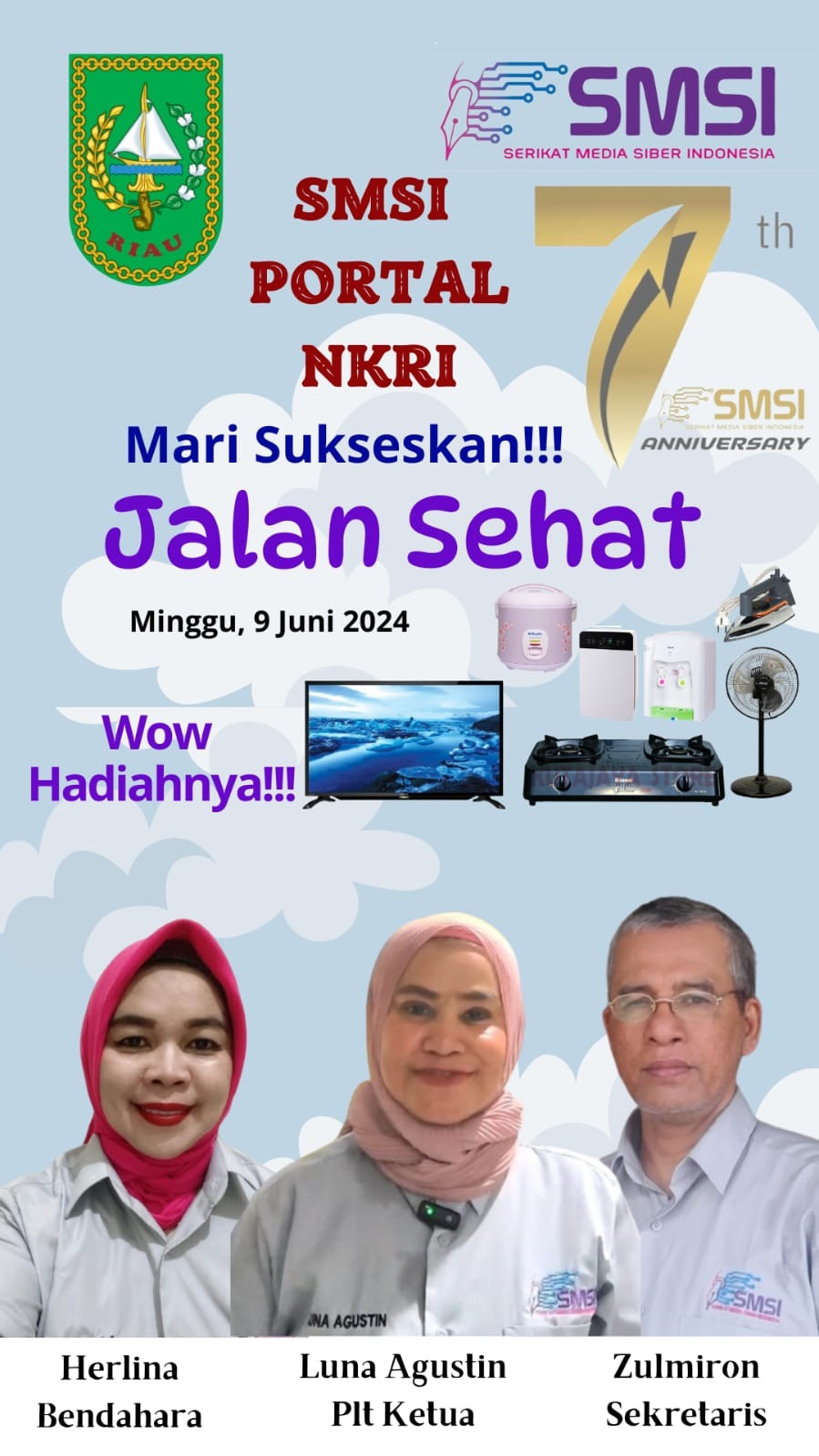 Ayo Ikuti! Jalan Sehat Bertabur Hadiah Bersama SMSI Riau