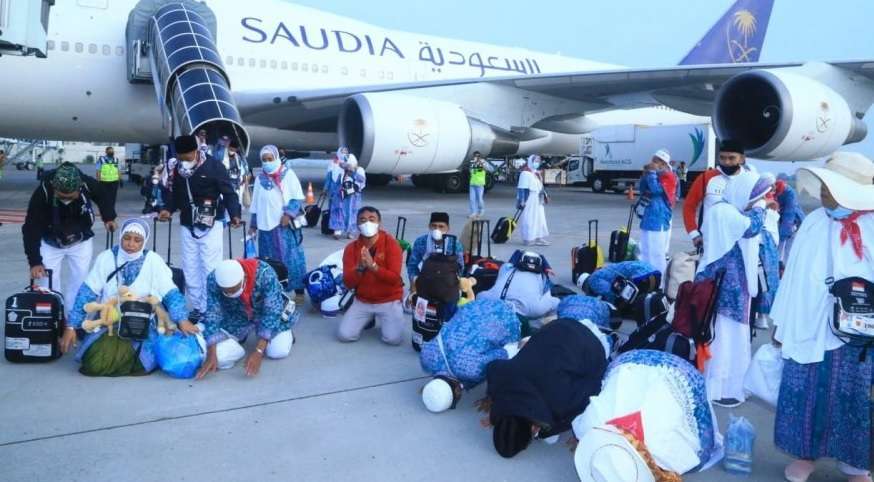Gunakan Pesawat Saudi Airlines, Hari Ini 450 Jemaah Haji Pekanbaru Tiba di Batam