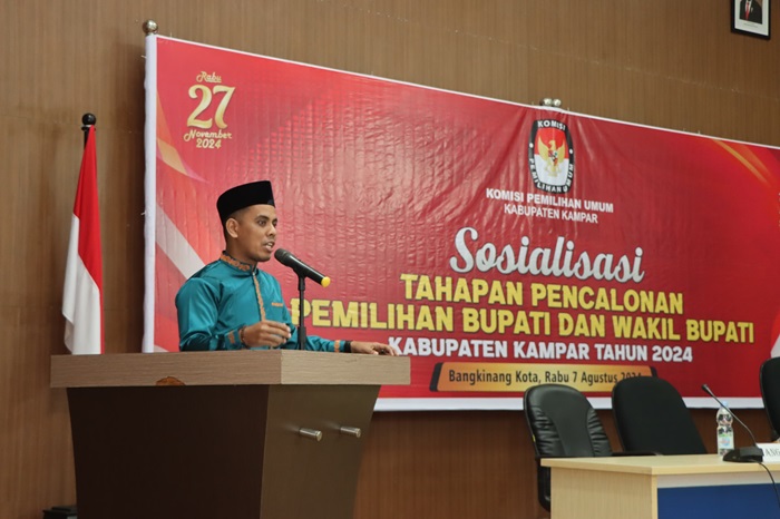 KPU Kampar Gelar Sosialisasi Tahapan Pencalonan Pilkada 2024