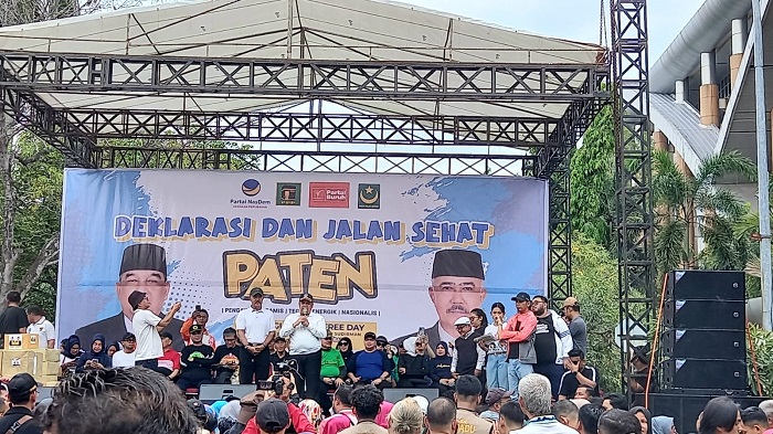 Membludak, Deklarasi dan Jalan Sehat Paslon PATEN Dihadiri Ribuan Massa