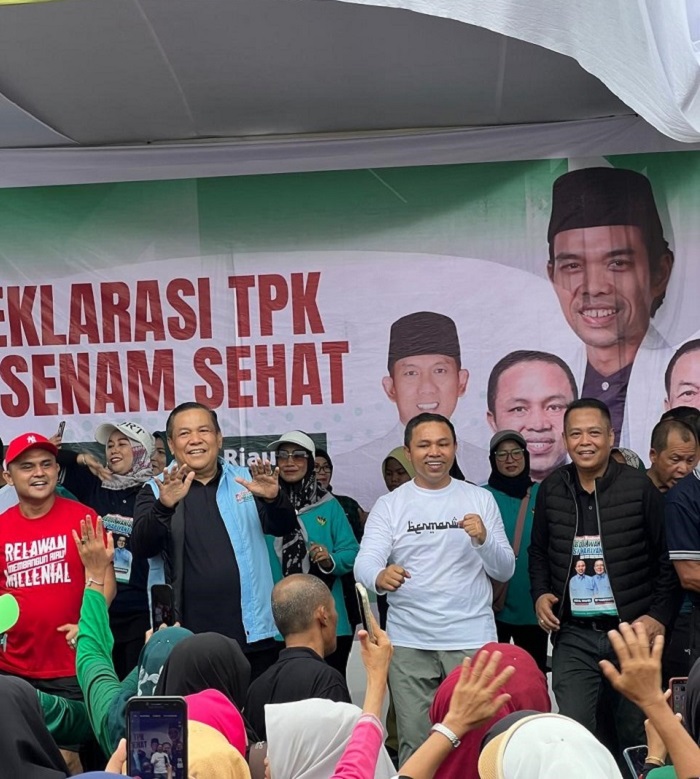Dahsyat! Warga Tumpah Ruah Ikuti Senam Sehat Bersama Cagubri Bermarwah
