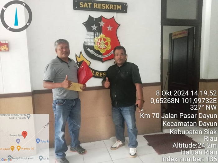 Diduga Rusak Tanaman dan Duduki Lahan Warga, Antoni Cs Dilaporkan ke Polres Siak