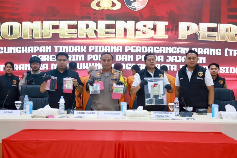 Polda Riau Ungkap 16 Kasus Tindak Pidana Perdagangan Orang dengan 22 Tersangka dan 41 Korban