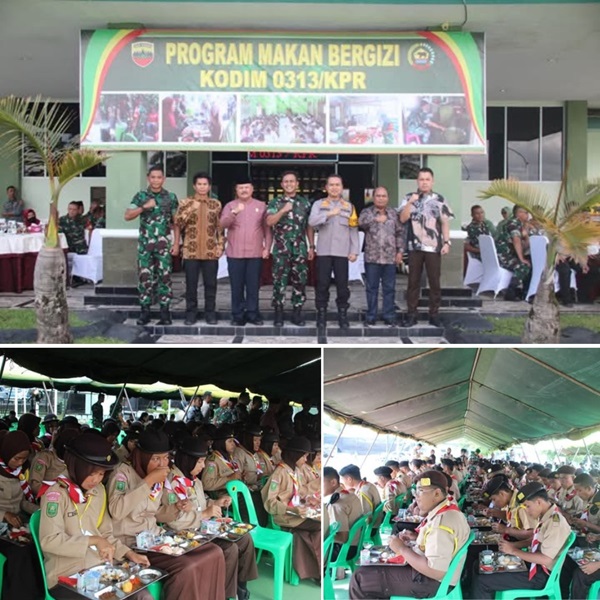 Kodim 0313/KPR Gelar Makan Bergizi Bersama Anak Pramuka Binaan