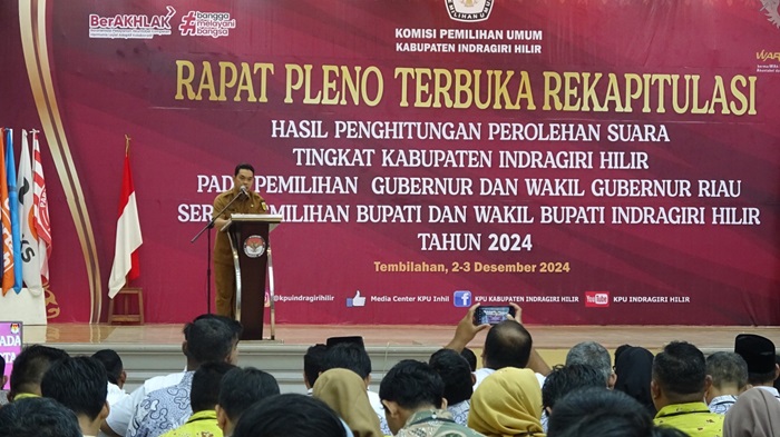 Pleno KPU Inhil, Pj Bupati Erisman Yahya Ajak Mendukung dan Mengawal Pemimpin Terpilih