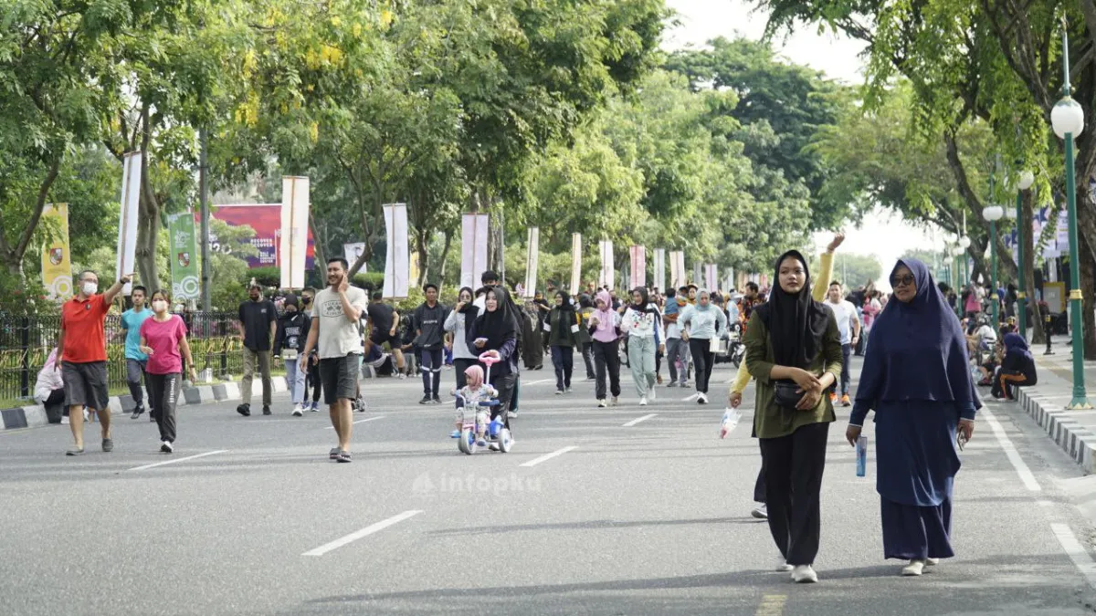 Ratusan PKL di Car Free Day Ditata Ulang, Pemko Pekanbaru Tempatkan Petugas Pengawas Disetiap Sudut